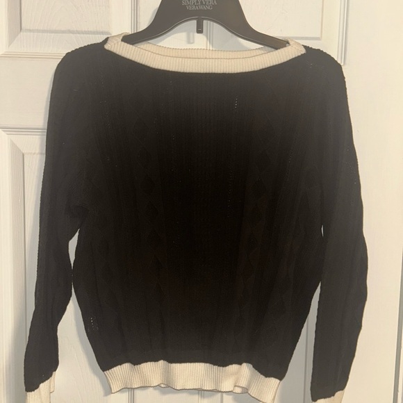 Ann Taylor Black and White Crew Neck Sweater - Picture 1 of 3